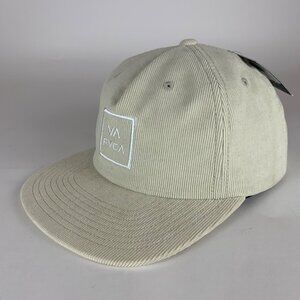 RVCA Mens Beige Freeman Corduroy Snapback Hat New